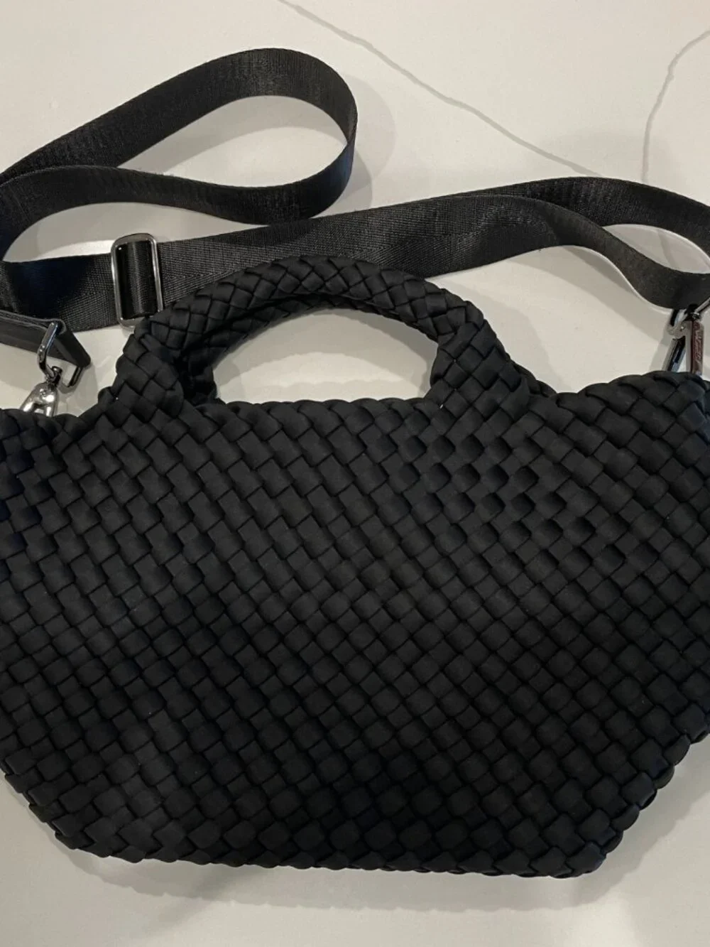 Naghedi St. Barths Neoprene Petit Tote in Onyx Black - Perfect for Travel!